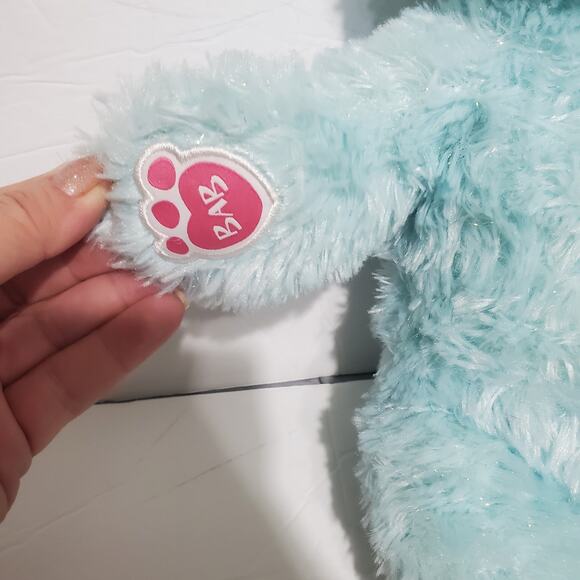 Build a Bear Workshop BABW Frozen Fever Anna Blue Sparkly Teddy Bear Plush Dress - Picture 3 of 11